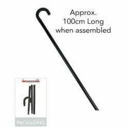DIY Black Plastic Walking Cane 100cm