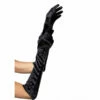 LEG AVENUE Satin Snap Button Elbow Length Black Gloves -Smiffys Shop 12BBL satin snap button elbow length gloves