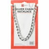 Rapper Large Silver Link Chain Necklace -Smiffys Shop 15798 Large Link Silver Chain Necklace
