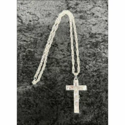 Big Silver Necklace With Silver Cross