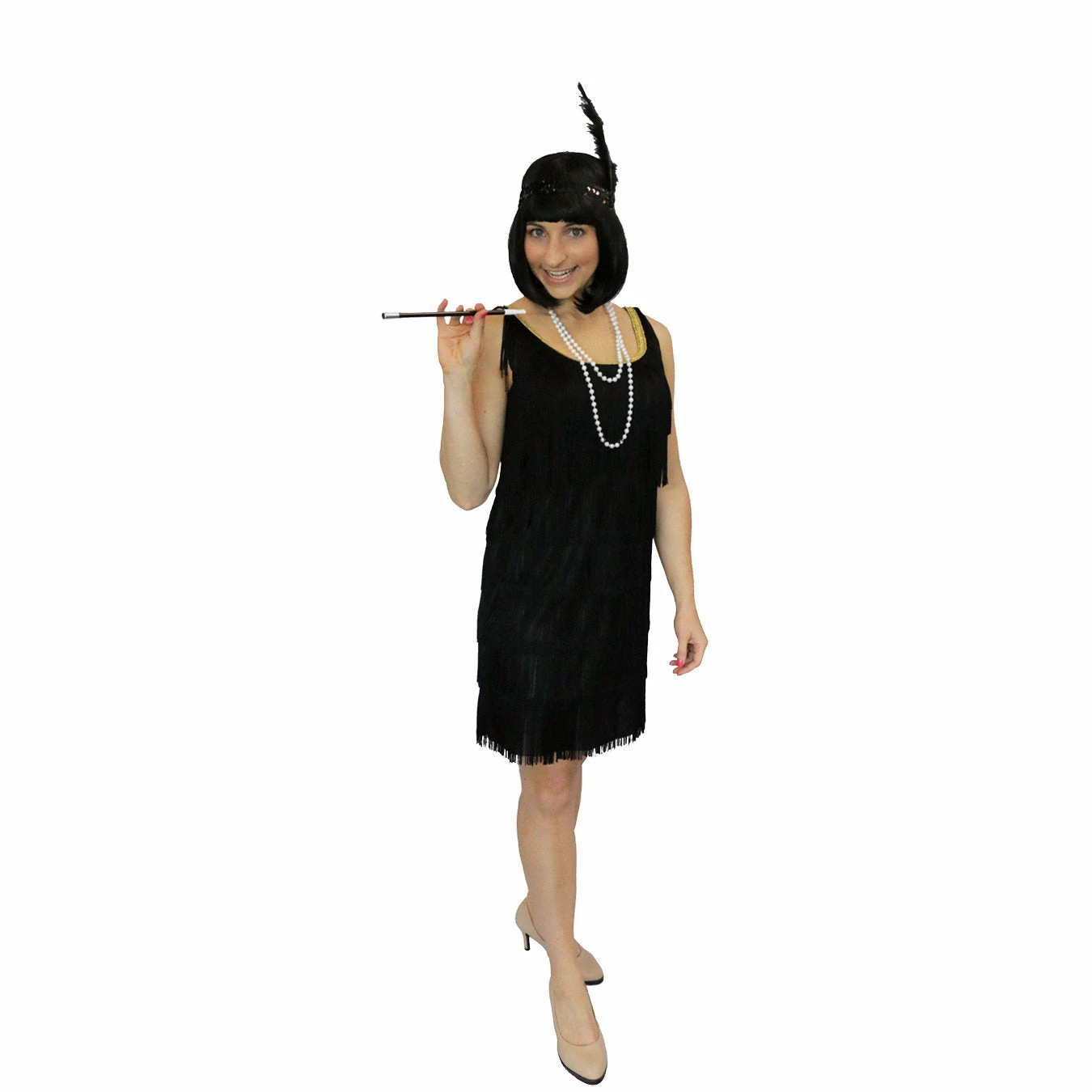 1920's Gatsby Tassel Flapper Costume In Black 3 1920's Gatsby Tassel Flapper Costume In Black