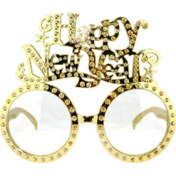 Happy New Years Cursive Party Glasses - Gold And Silver