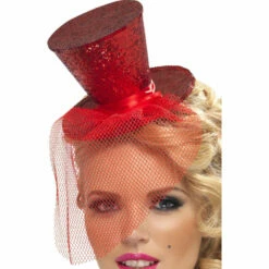Smiffys Red Fever Mini Top Hat On Headband