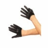LEG AVENUE Mini Cropped Satin Black Gloves -Smiffys Shop 2137B mini cropped satin black gloves