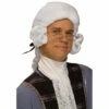 Colonial Man White Historical Wig -Smiffys Shop 23053 mens colonial historical wig white cr