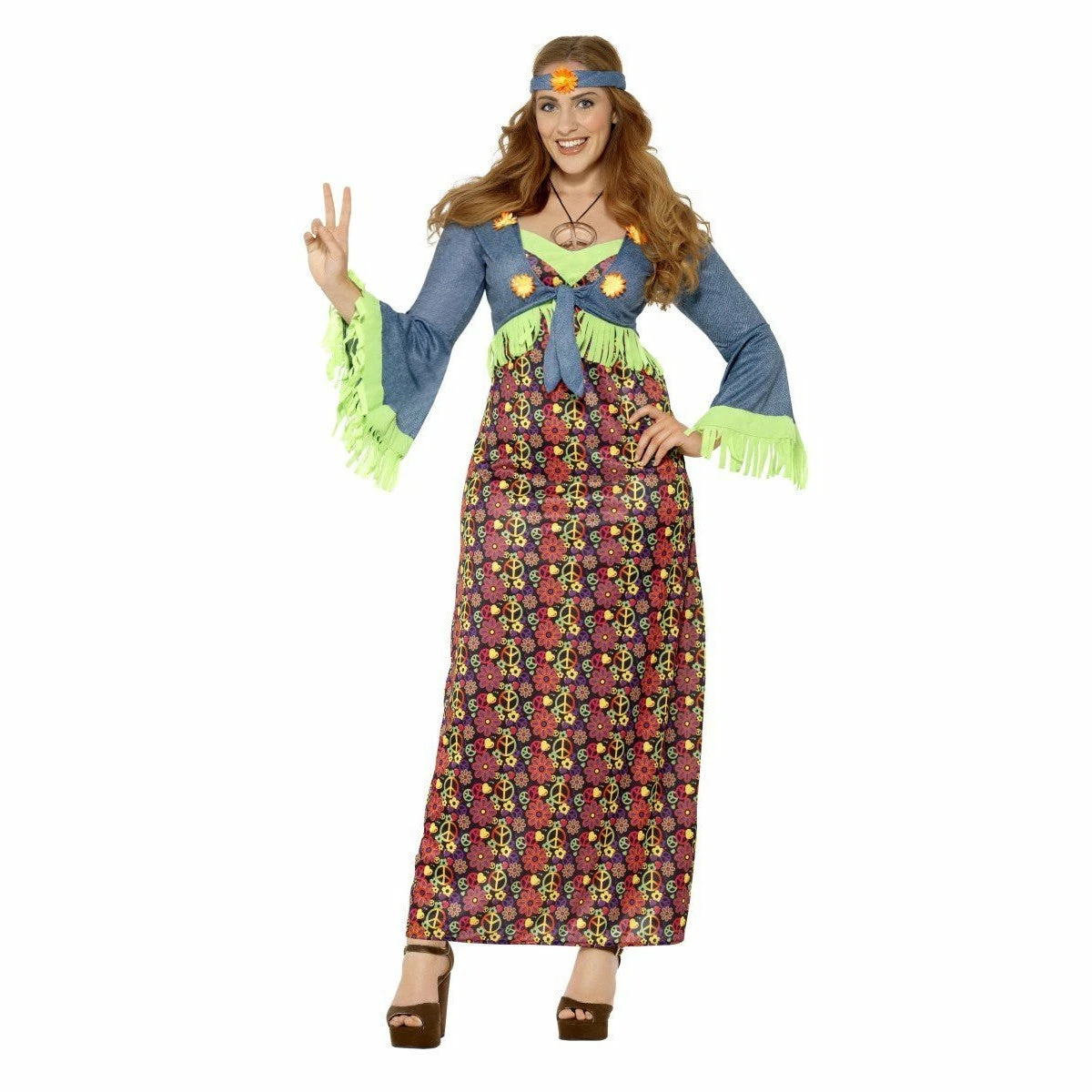 Smiffys Curves Hippy Lady Costume 3 Smiffys Curves Hippy Lady Costume