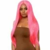 LEG AVENUE 33" Long Straight Center Part Wig - Neon Pink -Smiffys Shop 33LongStraightCenterPartWigNeonPinkLegAvenue.cr