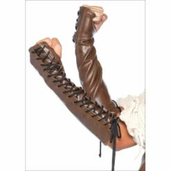LEG AVENUE Faux Leather Lace Up Arm Warmer