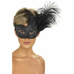 Smiffys Ornate Colombina Feather Mask