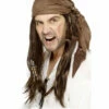 Smiffys Buccaneer Pirate Wig - Brown -Smiffys Shop 42074 buccaneer pirate wig brown