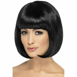 Smiffys Black Short Bob - Partyrama Wig