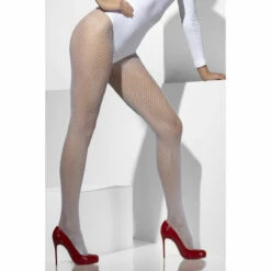 LEG AVENUE Fever White Fishnet Tights