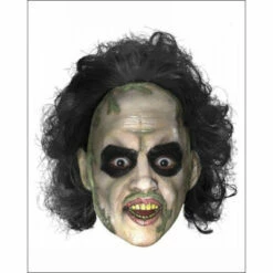 Beetlejuice 3/4 Vinyl Mask W/Hair-Adult