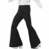 Smiffys Black Flared Trousers - Mens -Smiffys Shop 48191 Black Mens Flares cr