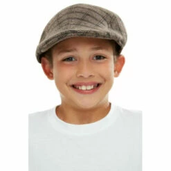 Smiffys Kids Flat Cap - Brown & Black