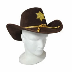 Brown Sheriff Hat With Gold Band