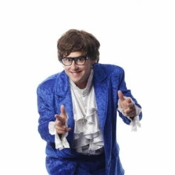 60s Blue Velvet Mens Spy Suit