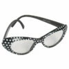 60s Glasses Black With White Spots 1 60s Glasses Black With White Spots -Smiffys Shop 60s glasses black whit white spots fancy dress costume cr