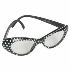 60s Glasses Black With White Spots