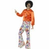 Smiffys 60s Groovy Flared Trousers - Mens -Smiffys Shop 60s groovy flared trousers fancy dress costumes brisbane cr