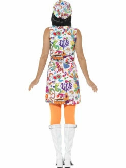 Smiffys 60s Groovy Chick Costume -Smiffys Shop 60s groovy hippie chick costume fancy dress brisbane back