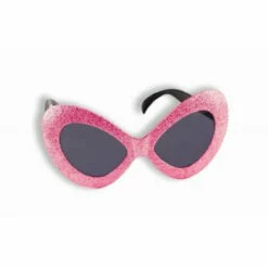 60s Groovy Mod Glitter Glasses - Magenta