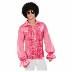 Smiffys 60s Ruffled Hot Pink Shirt