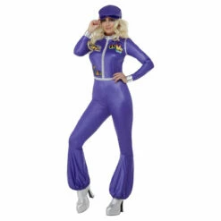 Smiffys 70s Dancing Queen Purple Jumpsuit Costume