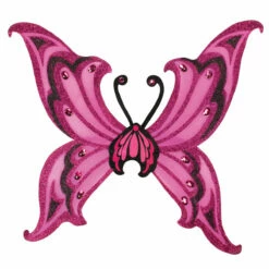 Hot Pink And Black Glitter Fairy Butterfly Wings