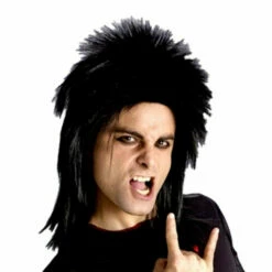80's Rockin Black Mullet Wig