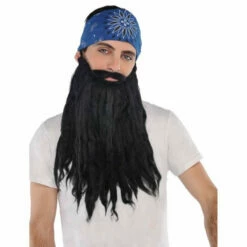 AMSCAN Black Plush Pirate Beard & Moustache