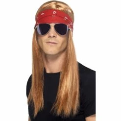 Smiffys 90's Rocker Kit Includes Wig, Bandanna And Sunglasses