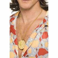 Smiffys Gold Coin Medallion Necklace