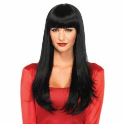 LEG AVENUE 25" Bangin' Long Straight Wig With Fringe - Black