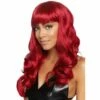 LEG AVENUE 24" Misfit Long Wavy Wig With Fringe - Red -Smiffys Shop A2766 leg avenue wavy wig with fringe red front cr