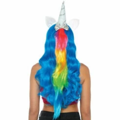 LEG AVENUE Unicorn Headband W/Rainbow Wig Mane -Smiffys Shop A2781 magical unicorn headband rainbow wig mane 1