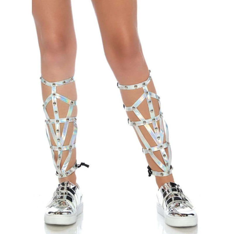 LEG AVENUE Iridescent Studded Shin Guards 3 LEG AVENUE Iridescent Studded Shin Guards