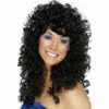 Smiffys Boogie Babe Black Wig 1 Smiffys Boogie Babe Black Wig -Smiffys Shop Boogie Black Wig cropped