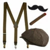 London Streets Kit - Suspenders, Paperboy Hat, Cigar & Moustache -Smiffys Shop CA1330 London Streets Kit cr