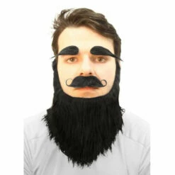 Mo, Long Beard & Eye Brows - Black