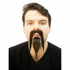 Fu Manchu Moustache And Beard - Black