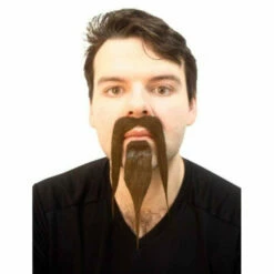 Fu Manchu Moustache And Beard - Dark Brown