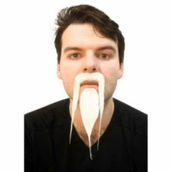 Fu Manchu Moustache And Beard - White