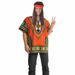 Dashiki Orange Hippie Shirt - Dr Toms