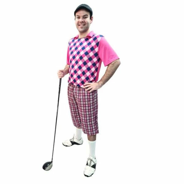 Golf Pro Adult Costume - Pink 3 Golf Pro Adult Costume - Pink