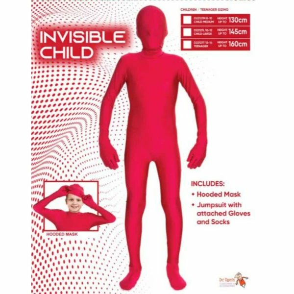 Invisible Man Child Red Skin Suit Costume - Teen - Dr Toms 3 Invisible Man Child Red Skin Suit Costume - Teen - Dr Toms
