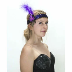 Flapper Headband - Purple And Gold