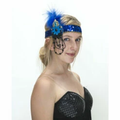 Flapper Headband Blue And Gold
