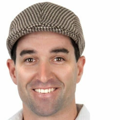 Tweed Flat Cap-Brown