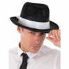 Gangster Hat Black/White Band 1 Gangster Hat Black/White Band -Smiffys Shop Gangster Hat Black White Band cr